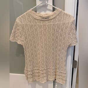 Zara Beige Lace Women's Blouse